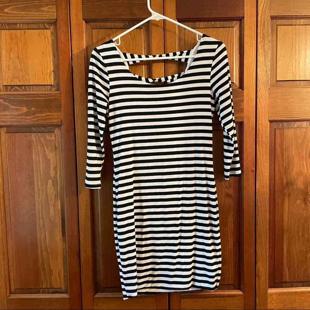 Soprano size medium open back striped dress